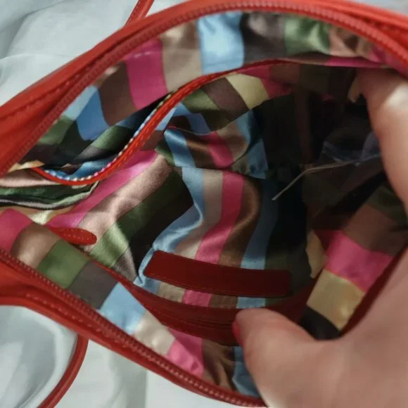 Tignanello, Are Your Looking For Me? Red Orange Leather Crossbody - Picture 15 of 15